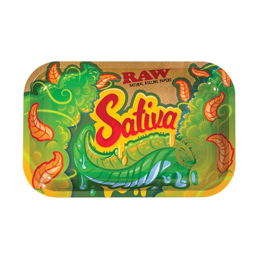 Raw I Sativa Rolling Tray (7" x 11")
